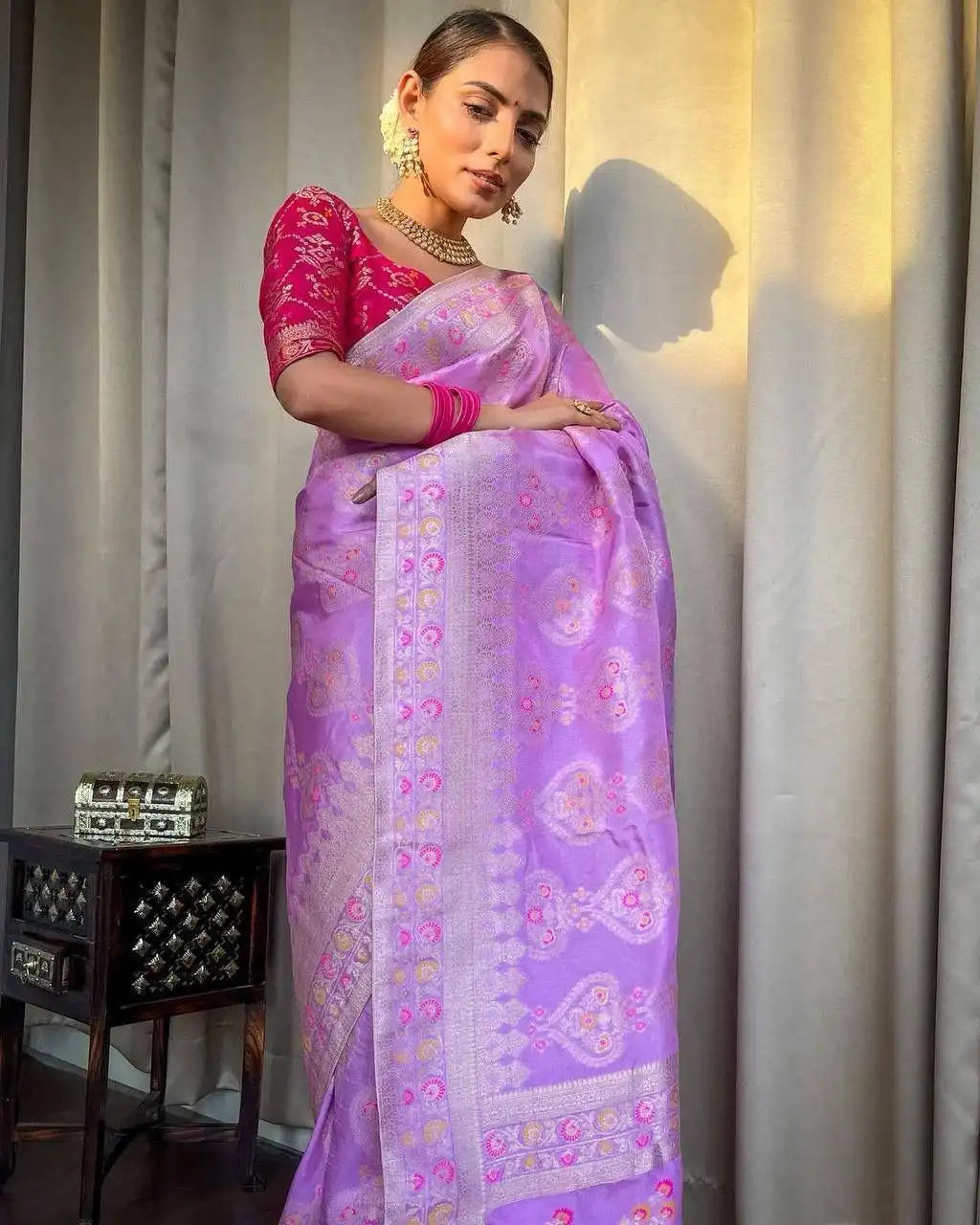 Kp Creation Sarees Feature Premium Soft Lichi Silk Cloth Known For Its Smooth Texture