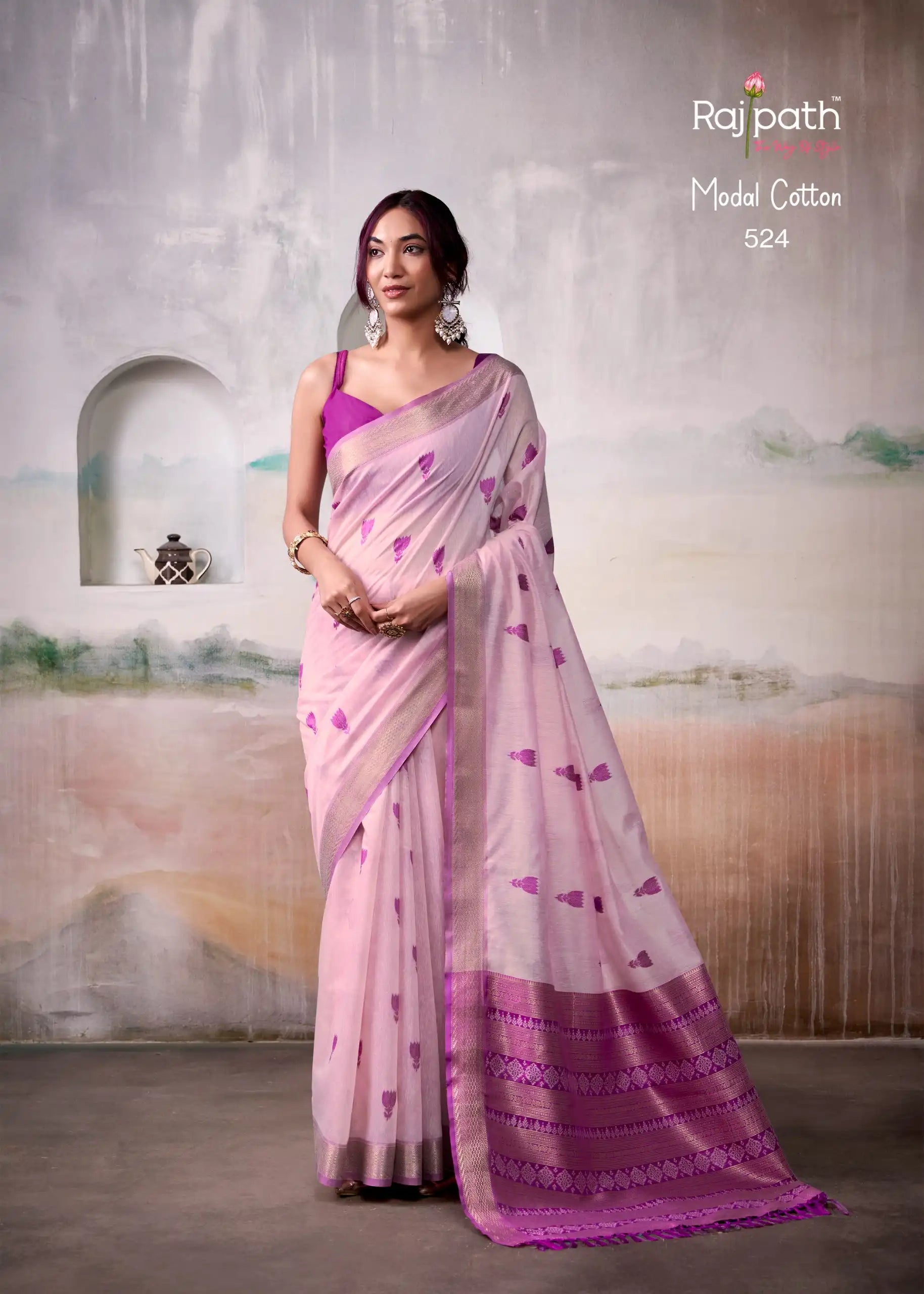 RajPath Fabrics Sarees Crafted From Modal Cotton Blend Offer A Perfect Balance Of Softness And Durability
