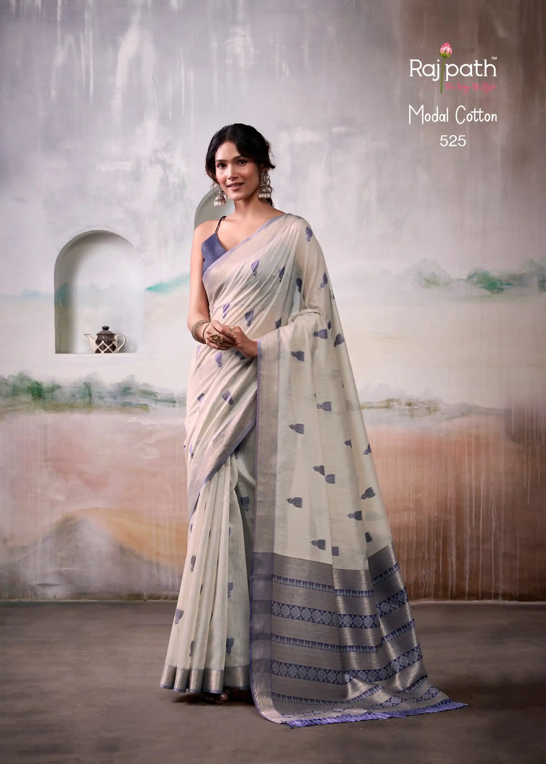 RajPath Fabrics Sarees Crafted From Modal Cotton Blend Offer A Perfect Balance Of Softness And Durability