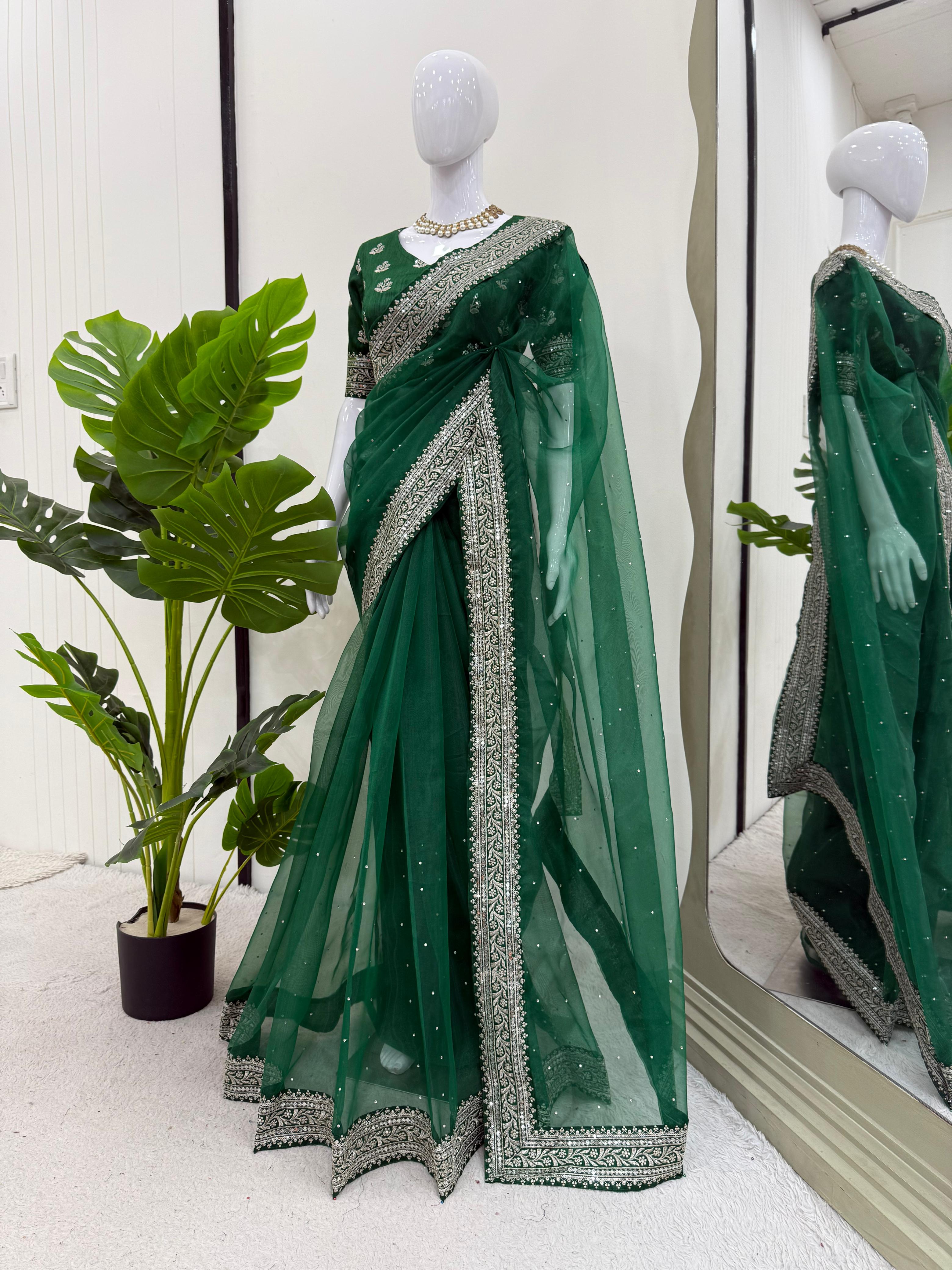 KD Deginerr Embellished Chiffon Saree Collection – Elegant and Stunning Designs