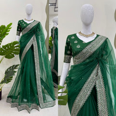 KD Deginerr Embellished Chiffon Saree Collection – Elegant and Stunning Designs