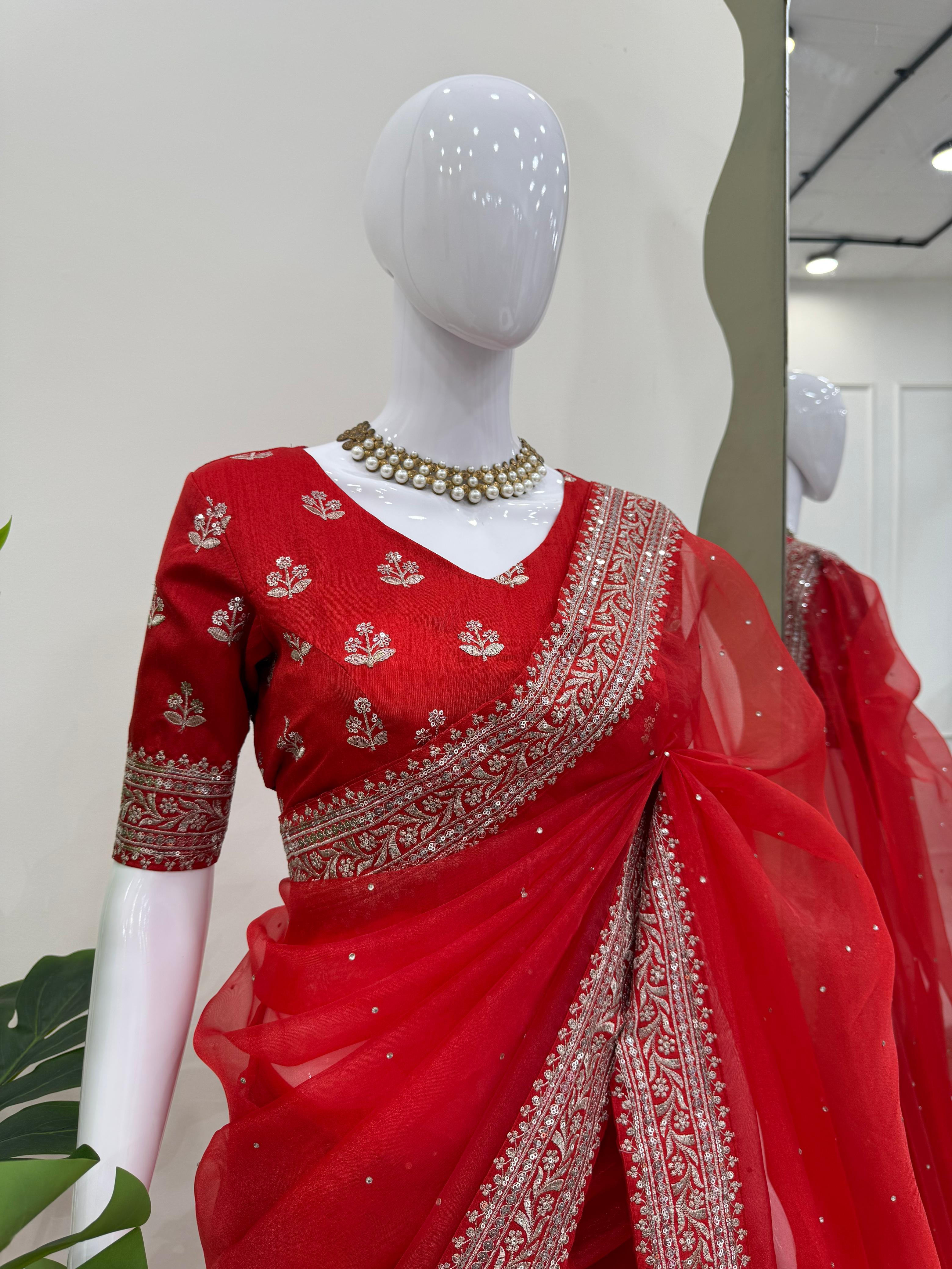 KD Deginerr Embellished Chiffon Saree Collection – Elegant and Stunning Designs