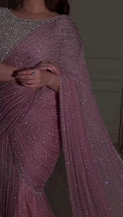 KD Sheer Sequin Embellished Saree – Elegant and Sophisticated Design