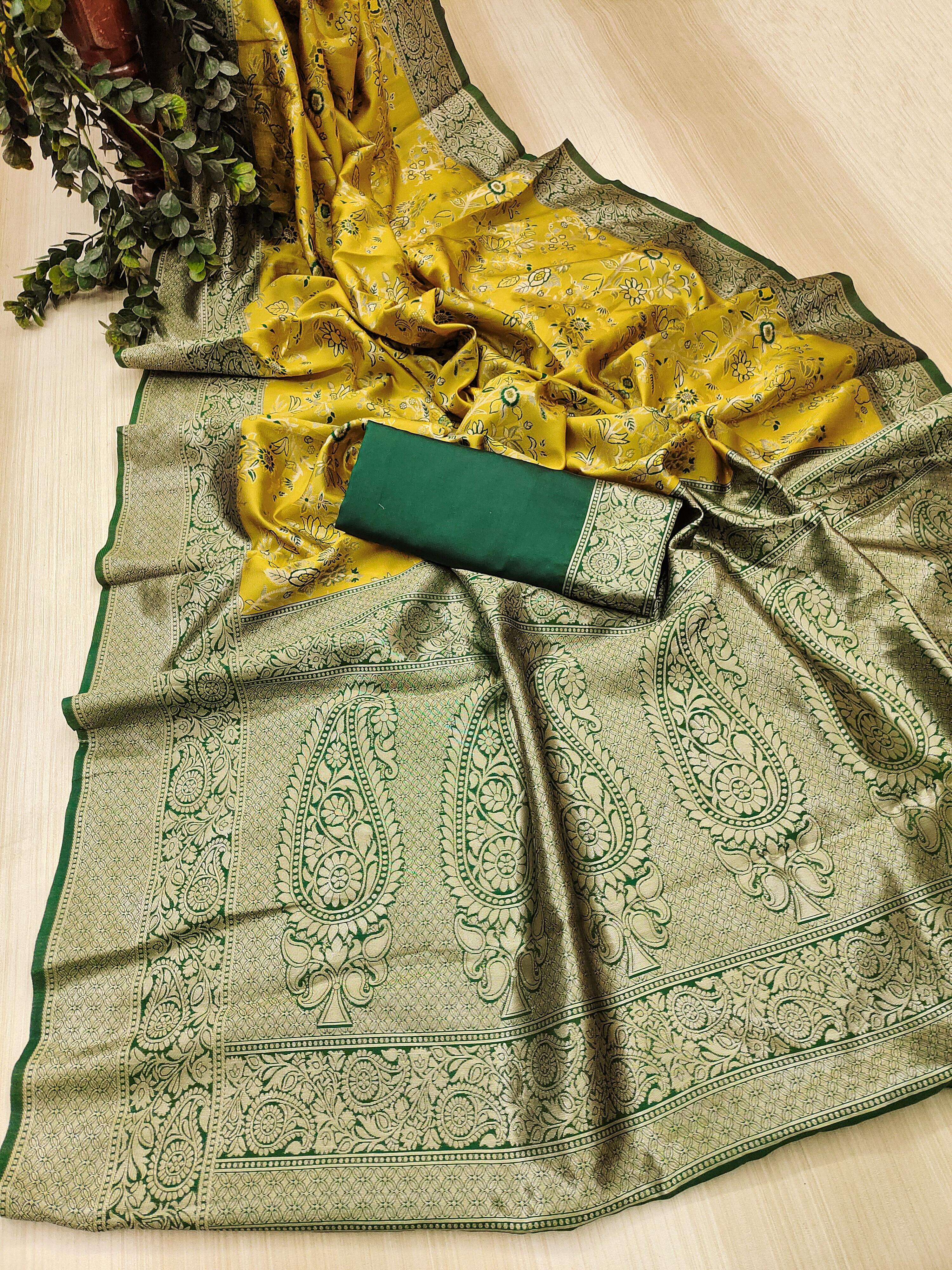 Kp Creation Sarees Highly Crafted From Soft Lichi Silk Sarees With Rich Jacquard Work Pallu