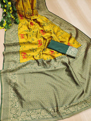 KP CREATION Elephant Print Silk Saree Collection
