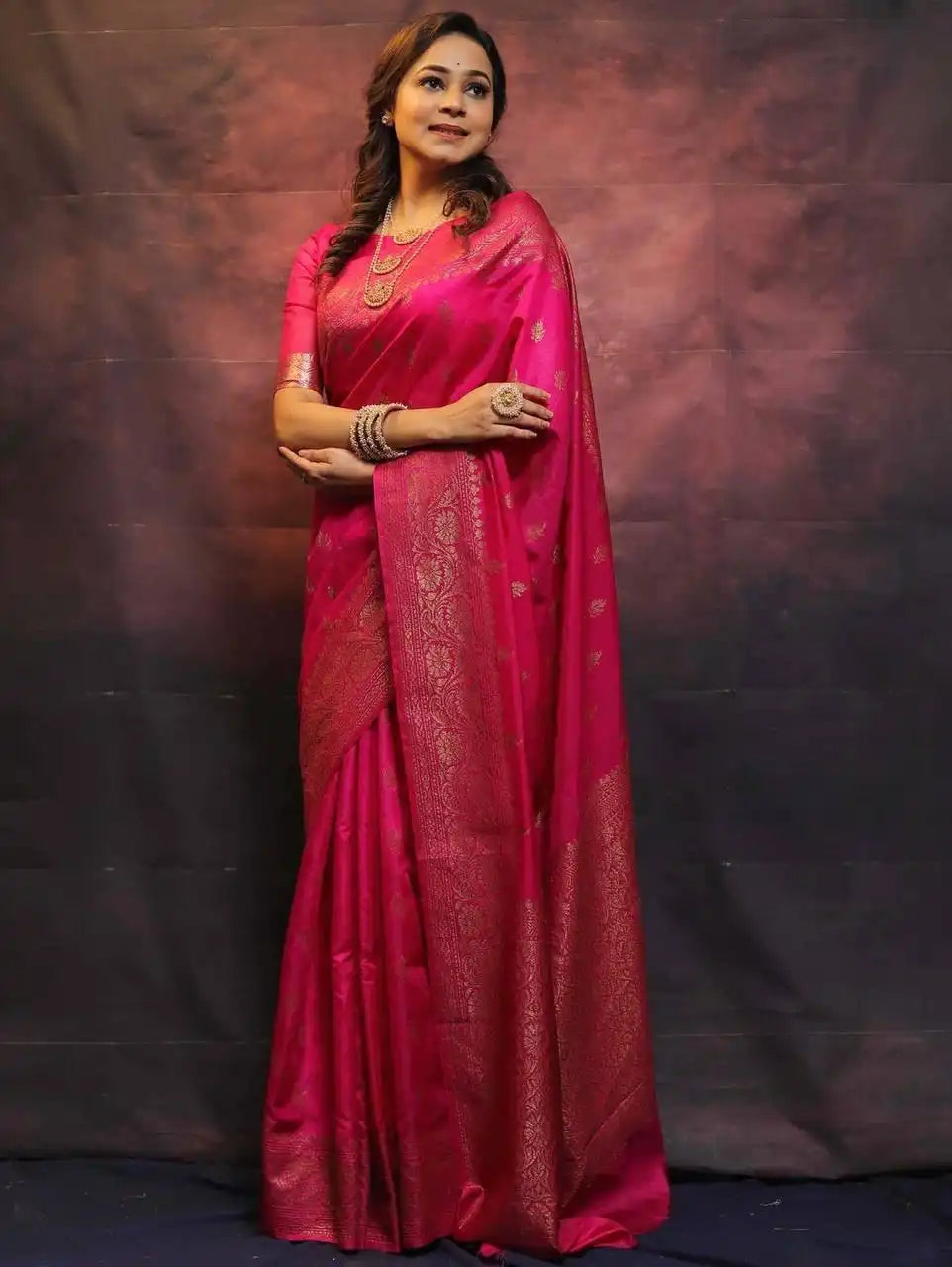 Kp Creation Sarees Feature Premium Soft Lichi Silk Fabric Known For its Smooth Texture