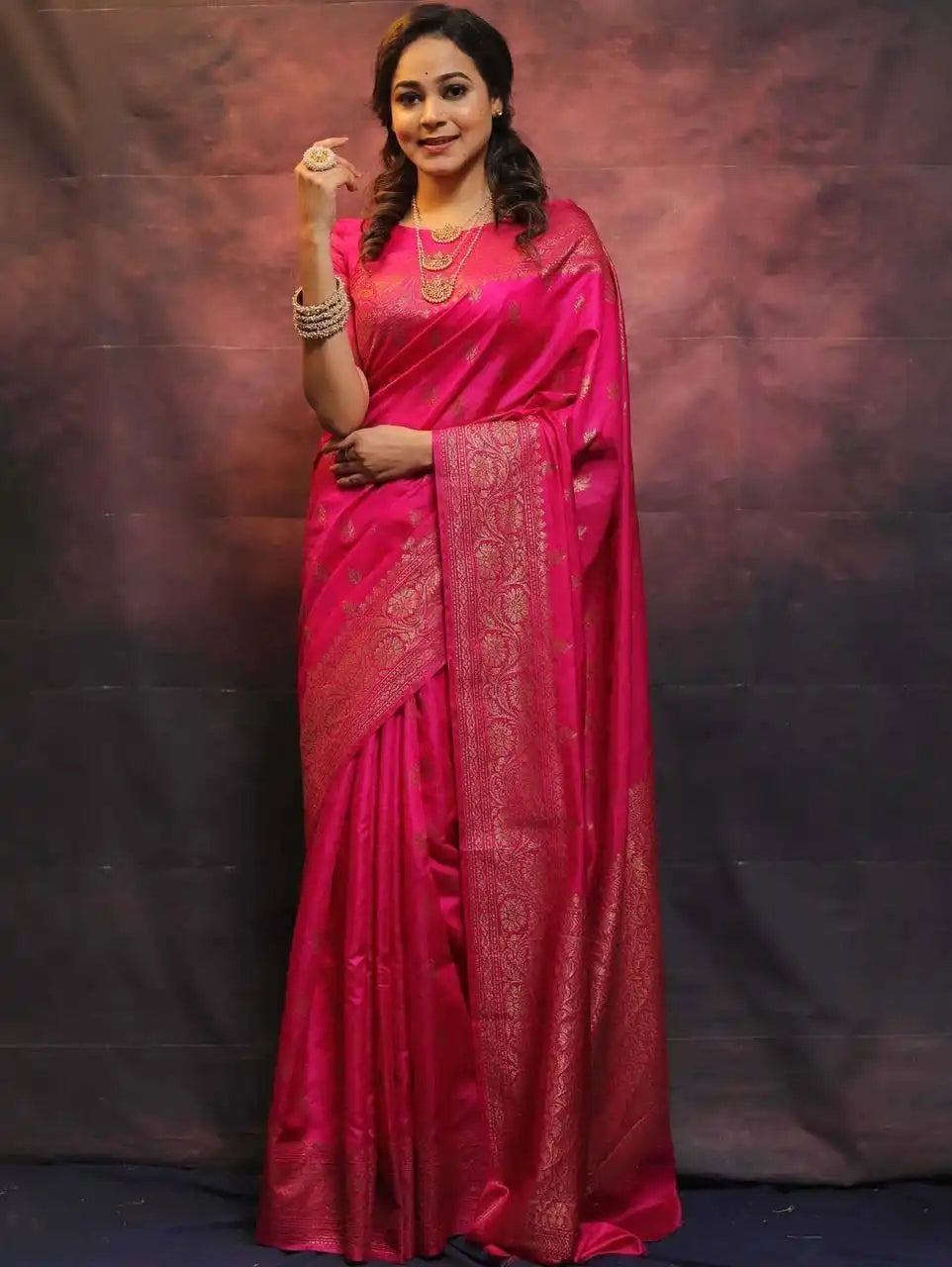 Kp Creation Sarees Feature Premium Soft Lichi Silk Fabric Known For its Smooth Texture