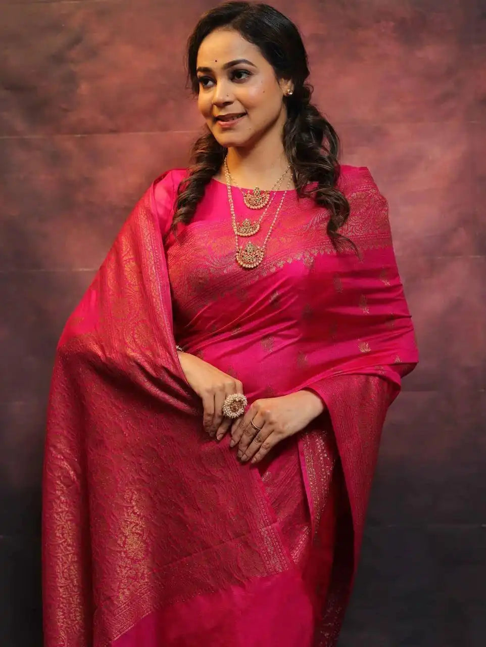Kp Creation Sarees Feature Premium Soft Lichi Silk Fabric Known For its Smooth Texture