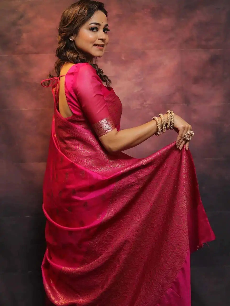 Kp Creation Sarees Feature Premium Soft Lichi Silk Fabric Known For its Smooth Texture