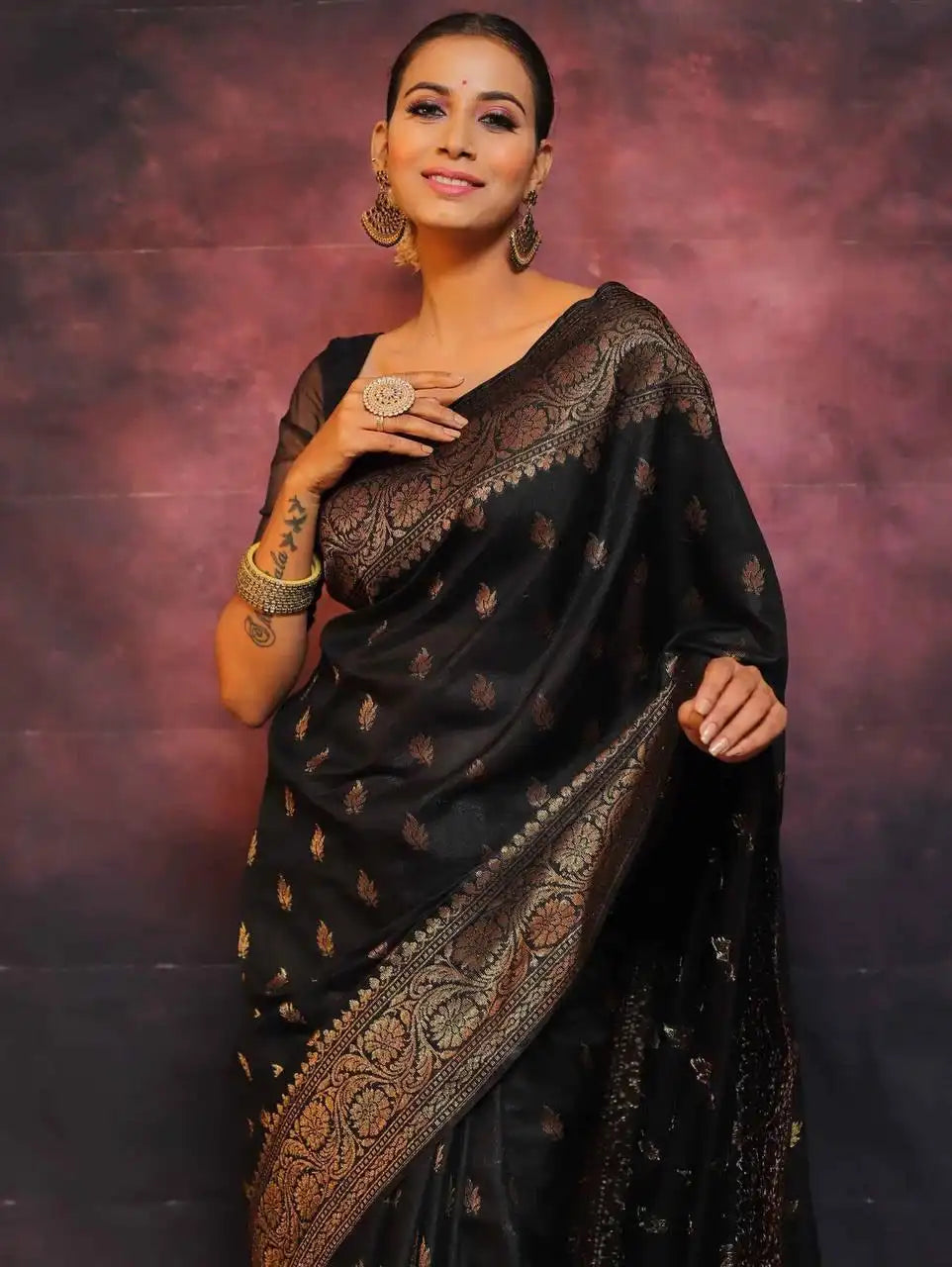 Kp Creation Sarees Feature Premium Soft Lichi Silk Fabric Known For its Smooth Texture