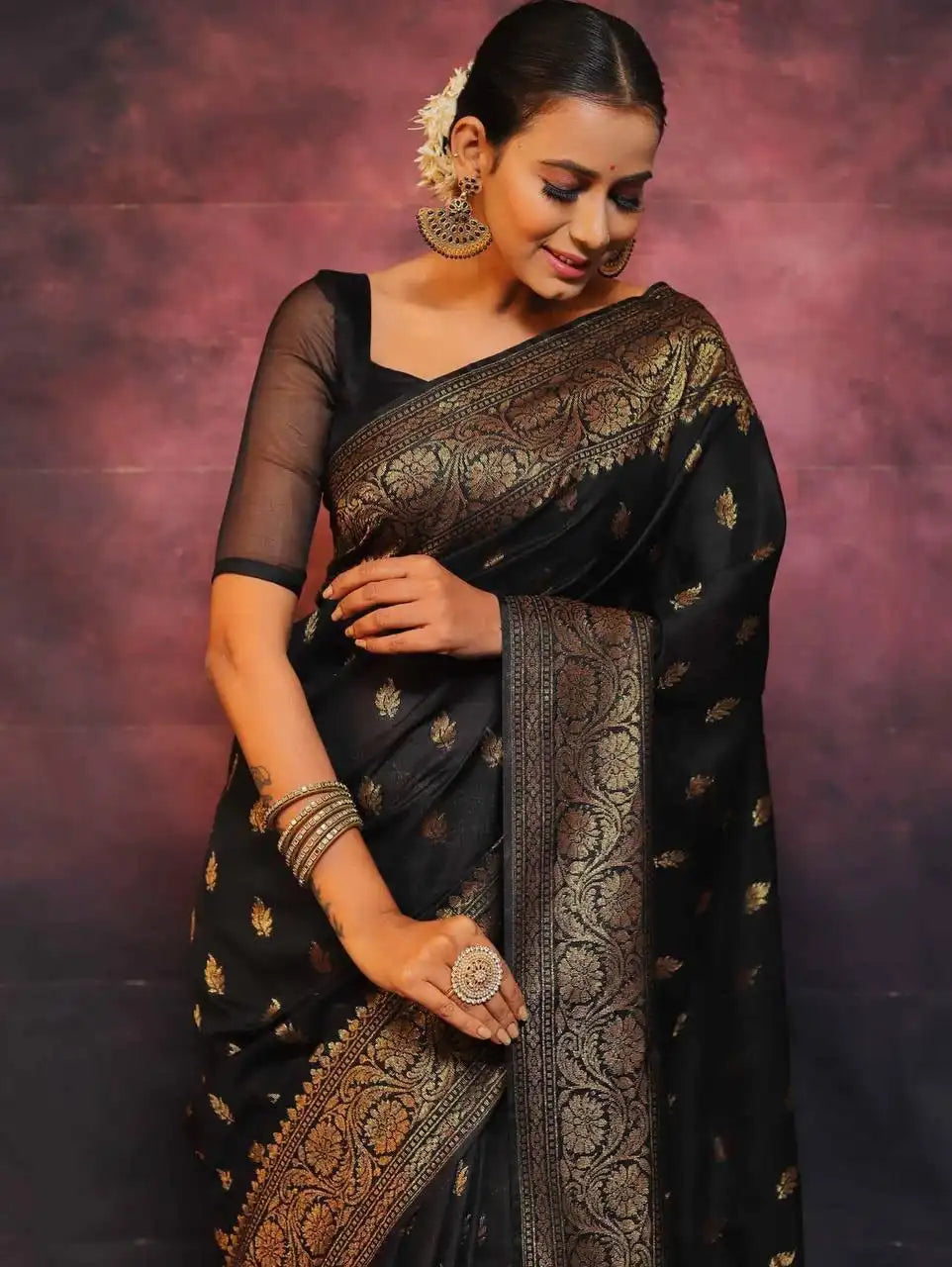 Kp Creation Sarees Feature Premium Soft Lichi Silk Fabric Known For its Smooth Texture