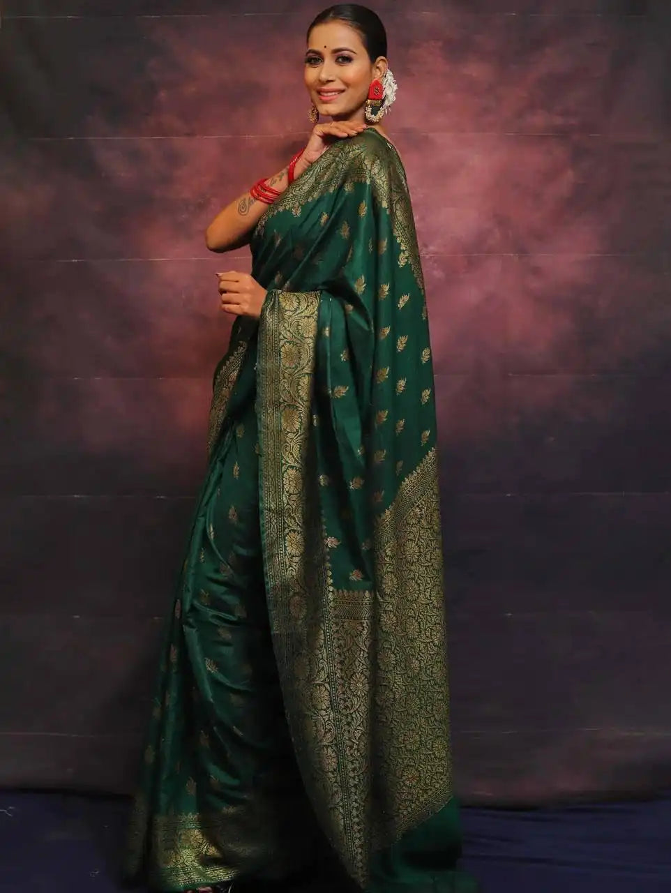 Kp Creation Sarees Feature Premium Soft Lichi Silk Fabric Known For its Smooth Texture