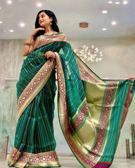 KP Creation Sarees Feature Premium Soft Lichi Silk Cloth Known For Its Smooth Texture