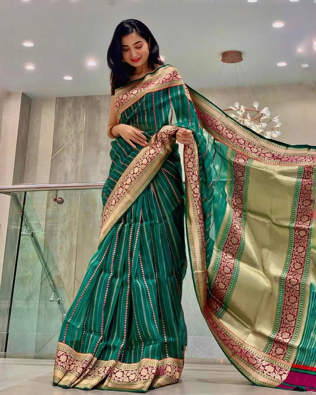 KP Creation Sarees Feature Premium Soft Lichi Silk Cloth Known For Its Smooth Texture