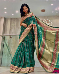 KP Creation Sarees Feature Premium Soft Lichi Silk Cloth Known For Its Smooth Texture
