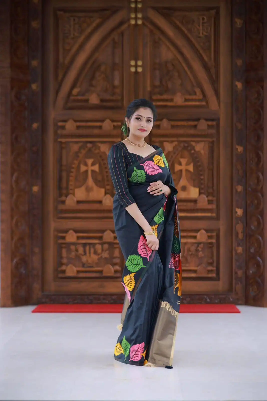 Kp Creation Sarees Feature Premium Soft Lichi Silk Fabric Known For Its Smooth Texture