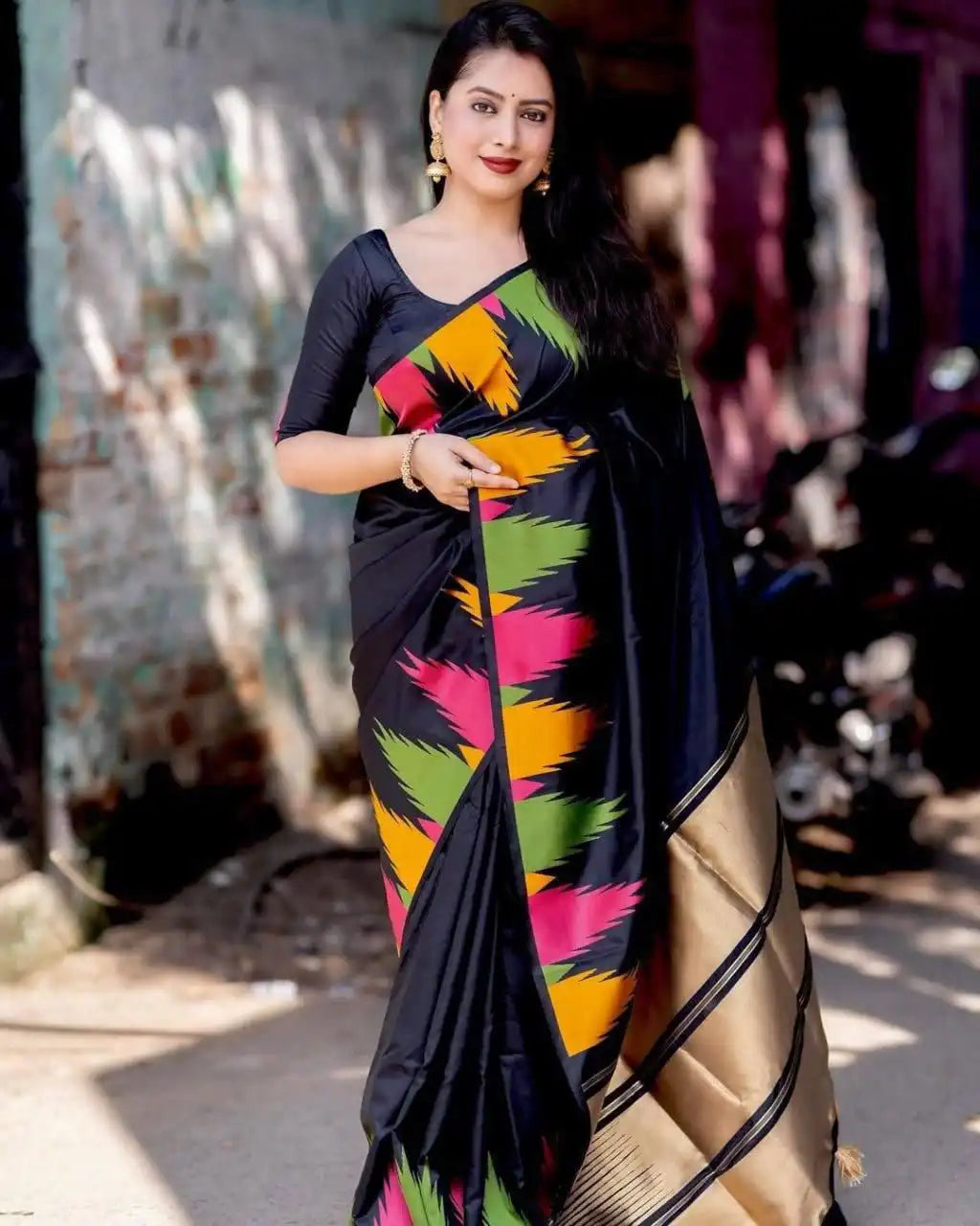 Kp Creation Sarees Feature Premium Soft Lichi Silk Fabric Known For Its Smooth Texture