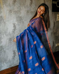 Kp Creation Sarees Are Crafted With Soft Lilan Slab Sarees With Rich Weaving Blouse