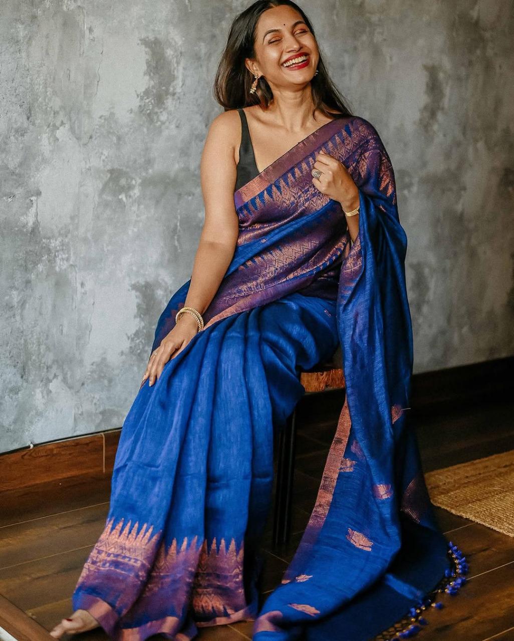Kp Creation Sarees Are Crafted With Soft Lilan Slab Sarees With Rich Weaving Blouse