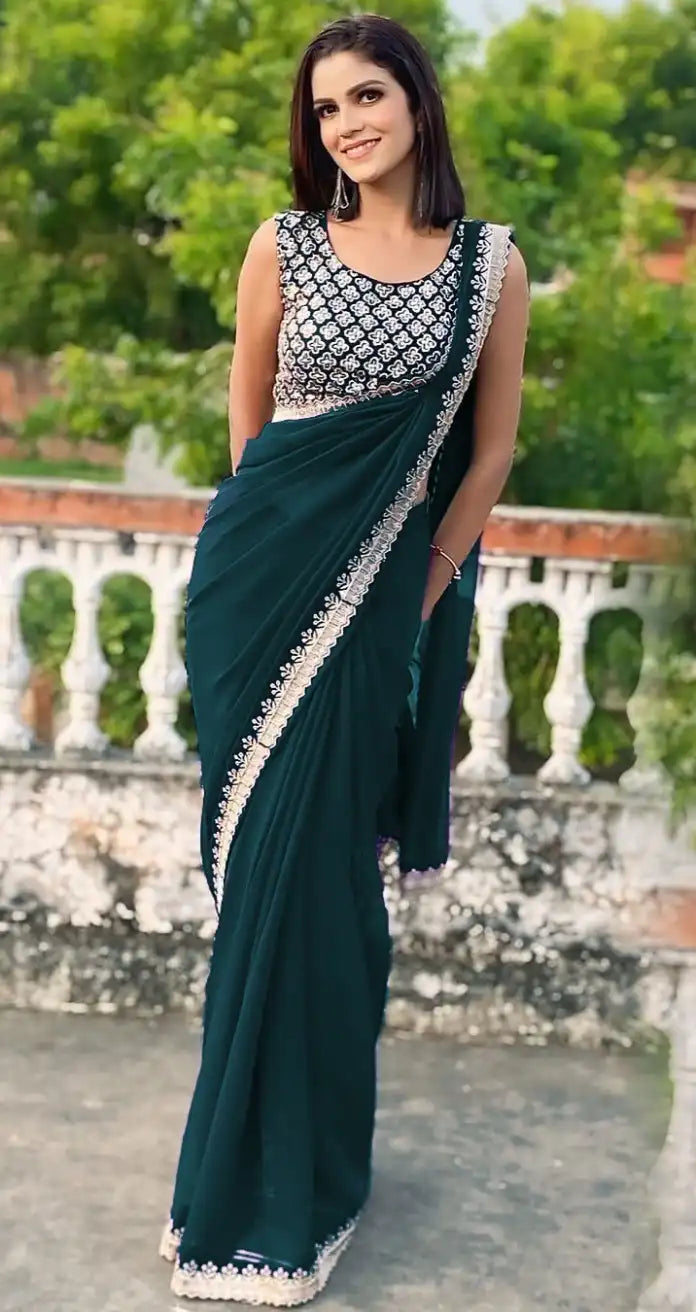 JR Sarees Crafted With Georgette Fabric Offer A Lightweight And Elegant Drape Ideal For Both Casual And Formal