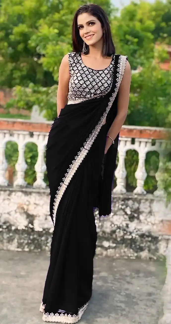 JR Sarees Crafted With Georgette Fabric Offer A Lightweight And Elegant Drape Ideal For Both Casual And Formal