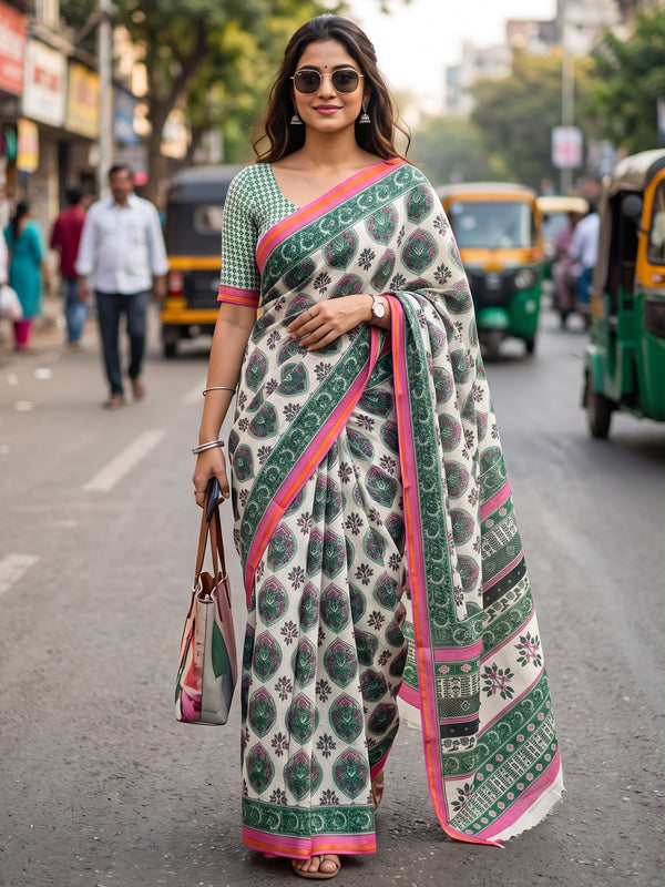 Maslin Cotton Saree