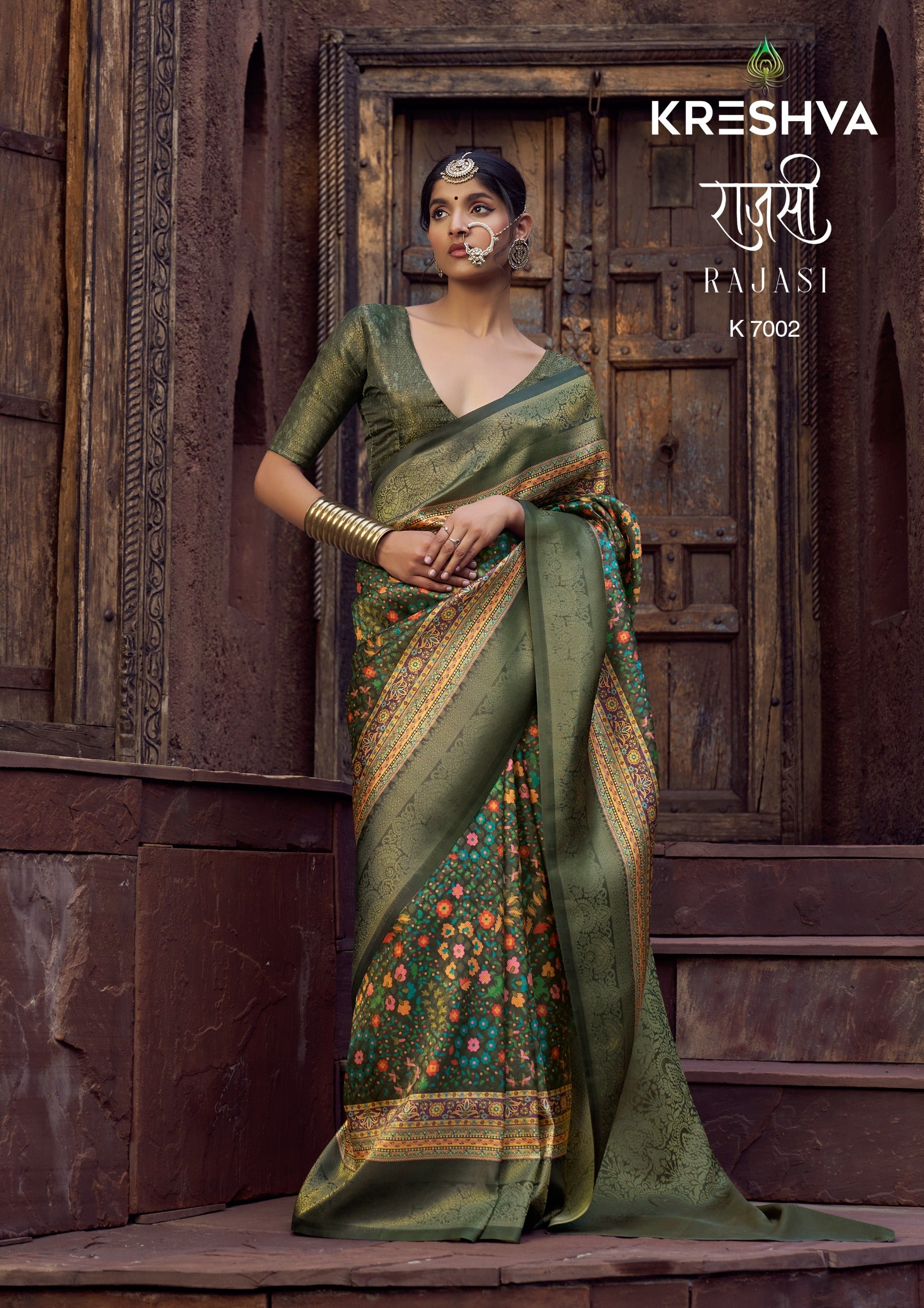 Kreshva Jacquard Silk Sarees With Zari work