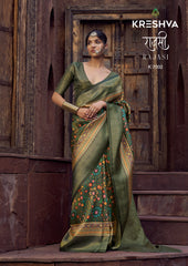 Kreshva Jacquard Silk Sarees With Zari work