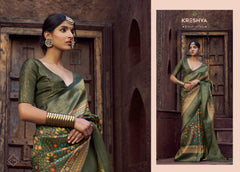 Kreshva Jacquard Silk Sarees With Zari work
