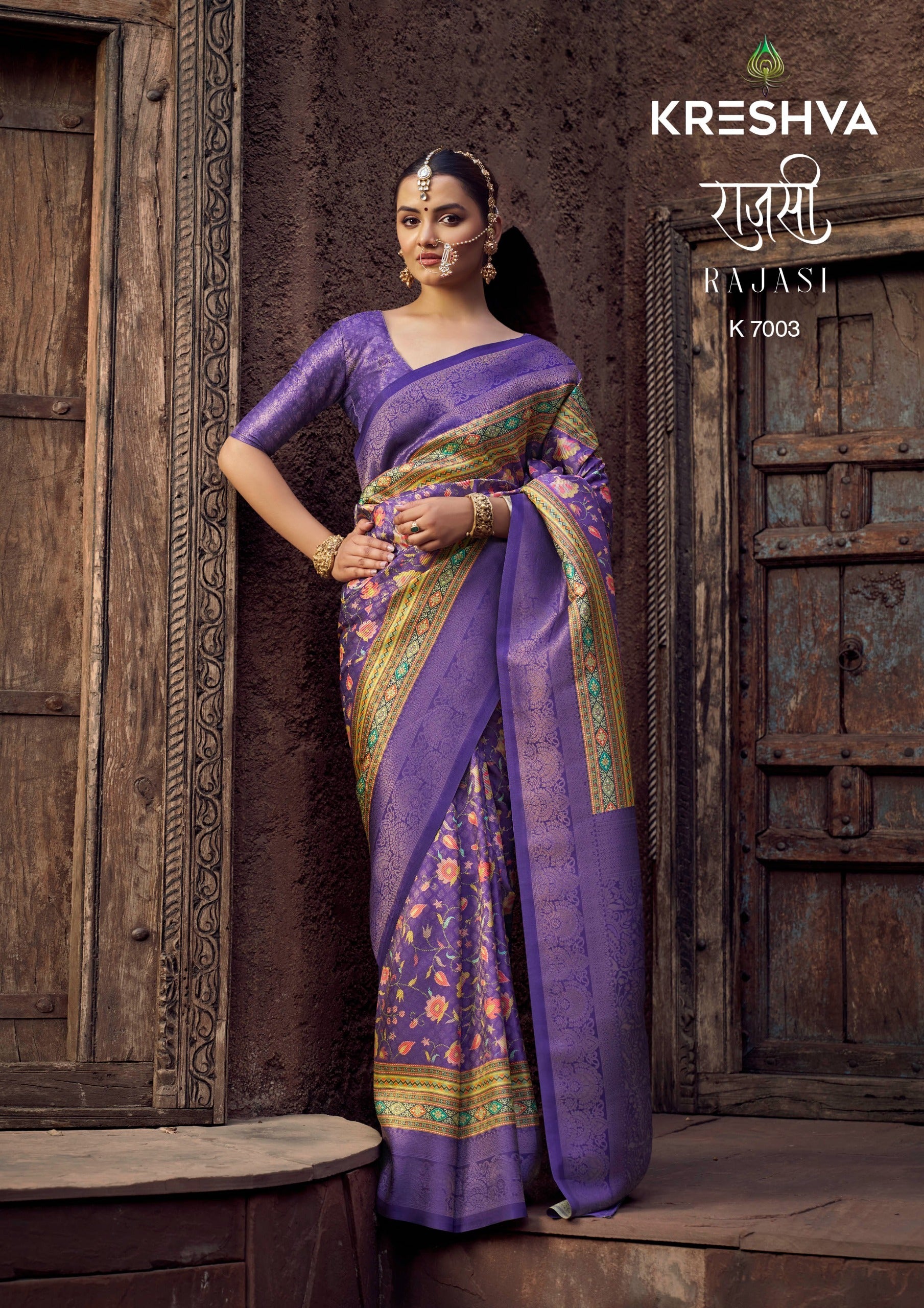 Kreshva Jacquard Silk Sarees With Zari work