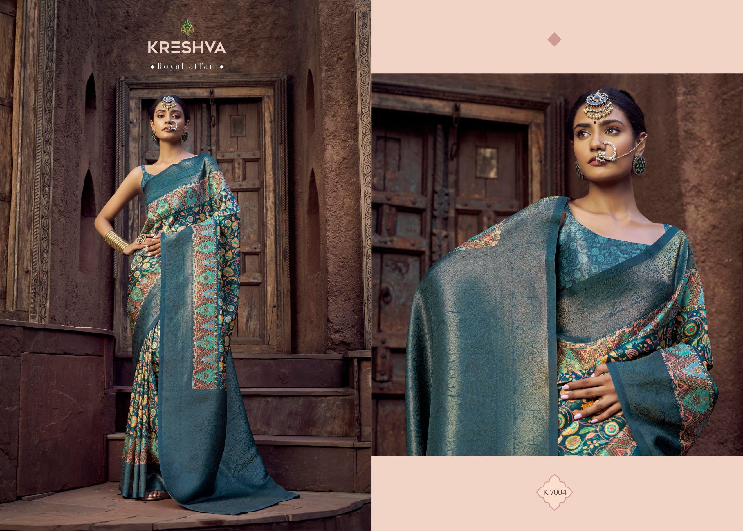 Kreshva Jacquard Silk Sarees With Zari work