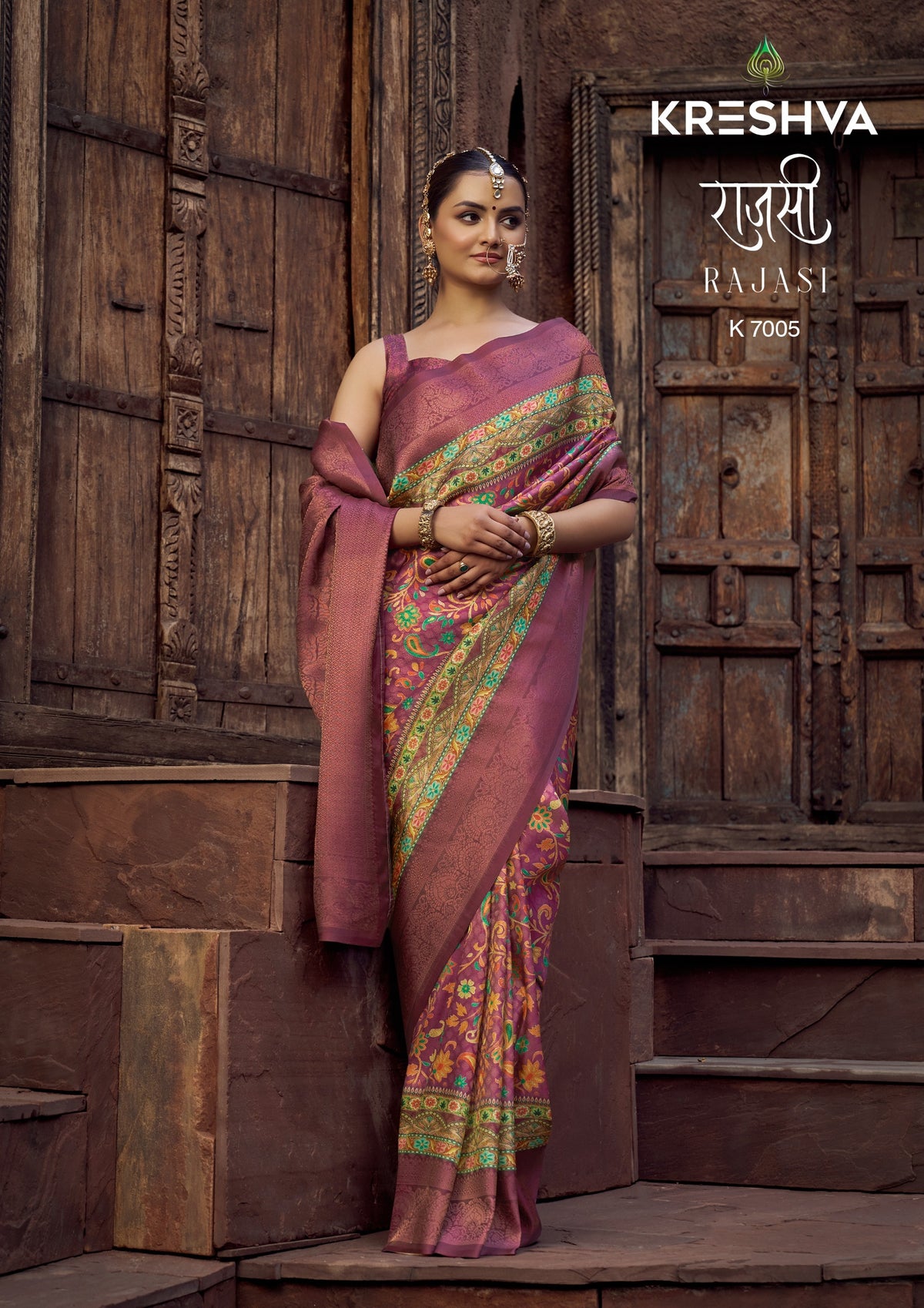 Kreshva Jacquard Silk Sarees With Zari work