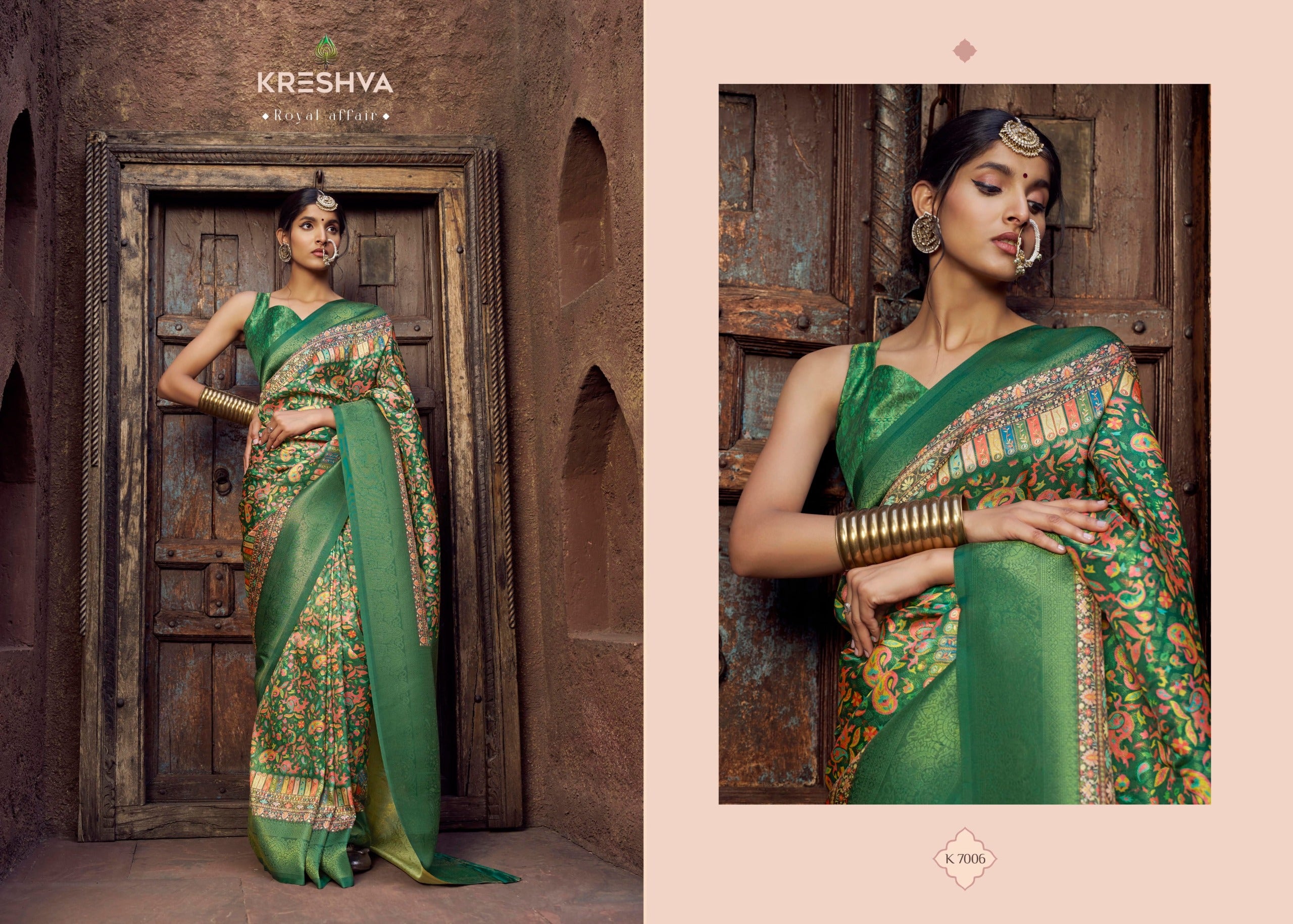 Kreshva Jacquard Silk Sarees With Zari work