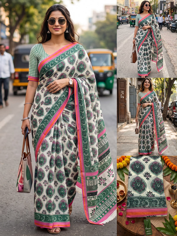 Maslin Cotton Saree