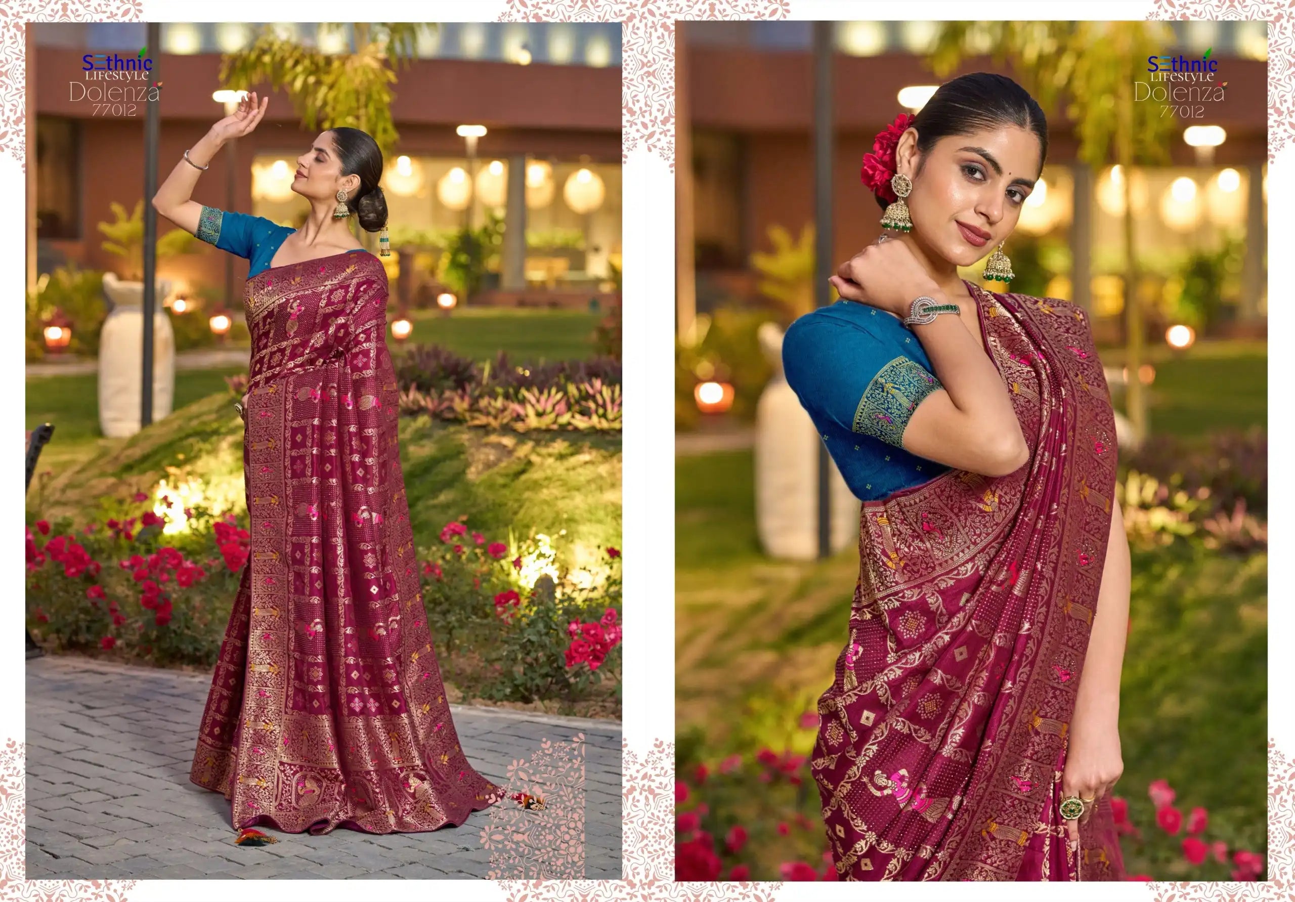 Sethnic Lifestyle sarees crafted from soft Dola silk combine traditional craftsmanship