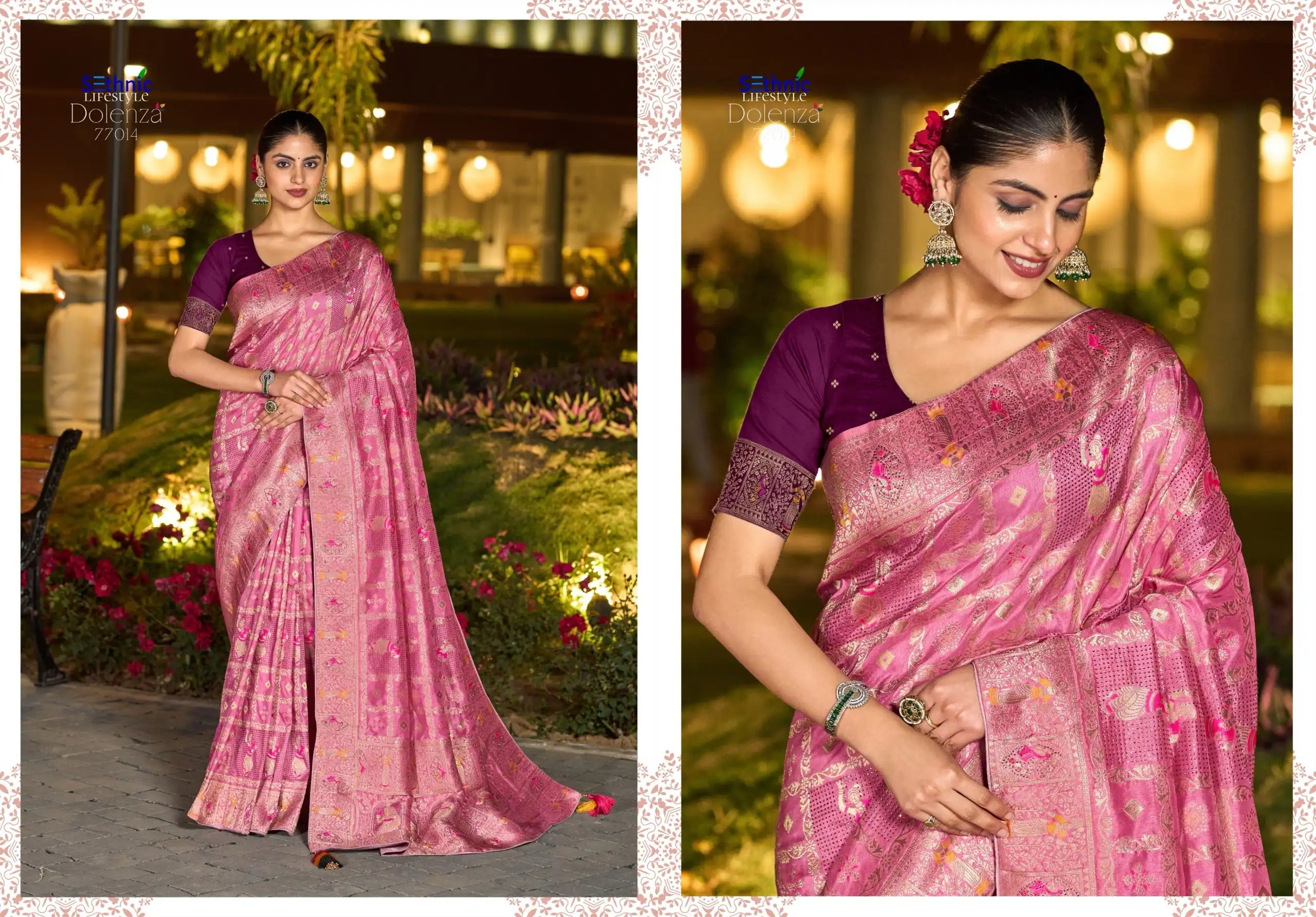 Sethnic Lifestyle sarees crafted from soft Dola silk combine traditional craftsmanship