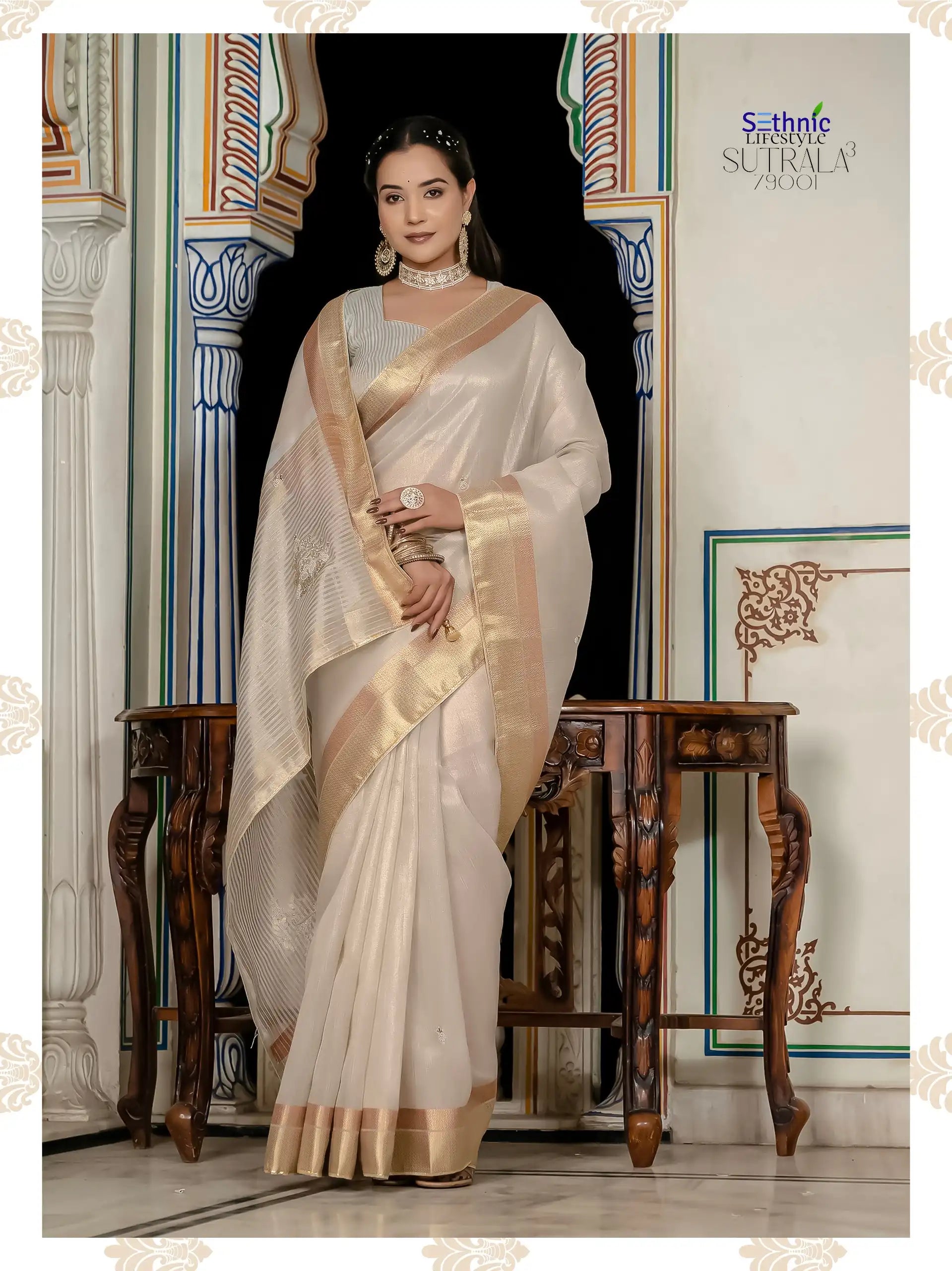 Sethnic Sarees Combine The Delicate Texture Of Tissue With The Natural Strength Of Linen