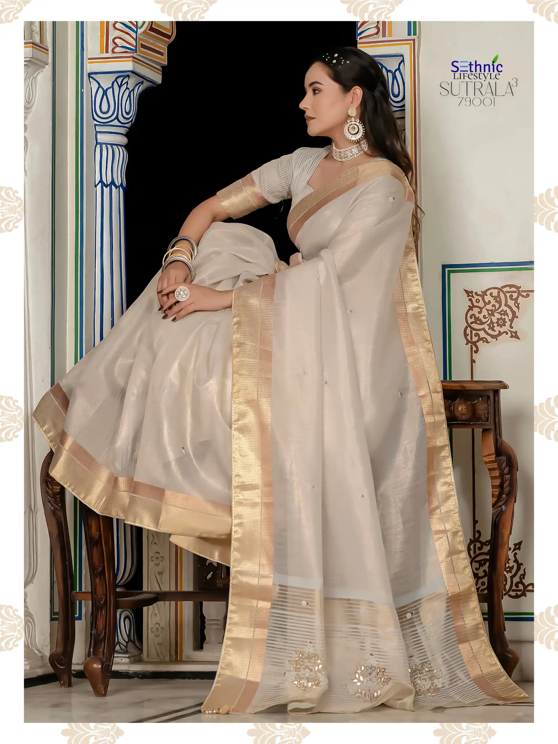 Sethnic Sarees Combine The Delicate Texture Of Tissue With The Natural Strength Of Linen
