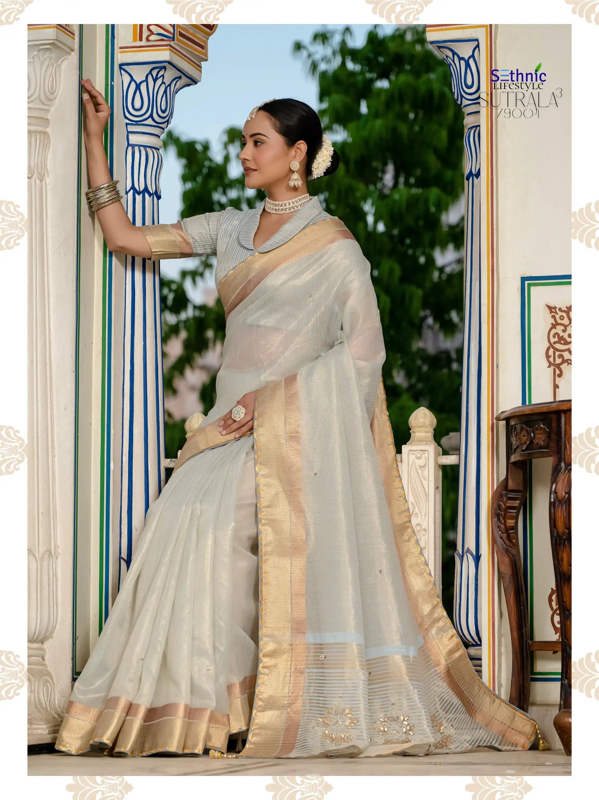 Sethnic Sarees Combine The Delicate Texture Of Tissue With The Natural Strength Of Linen