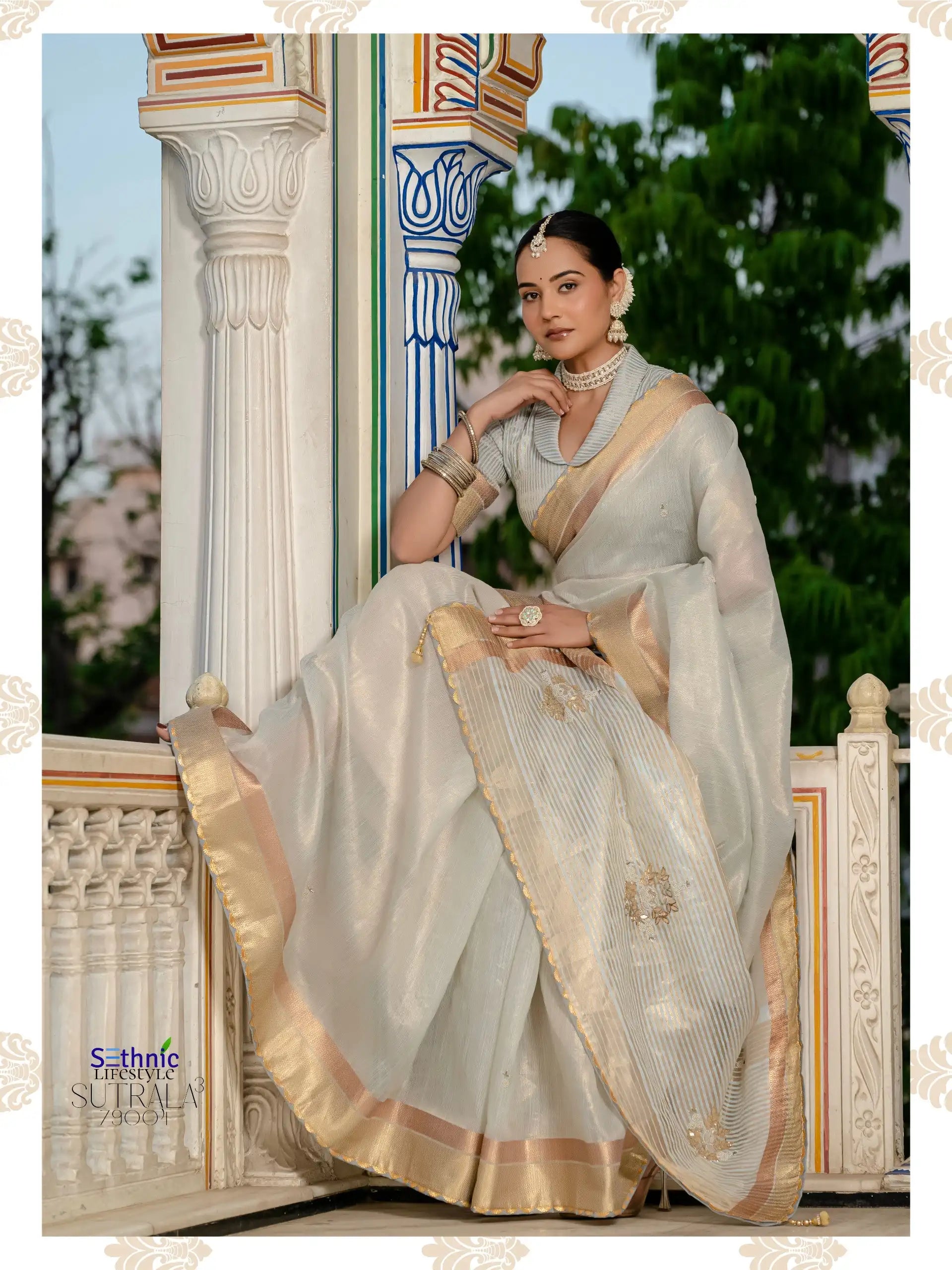 Sethnic Sarees Combine The Delicate Texture Of Tissue With The Natural Strength Of Linen