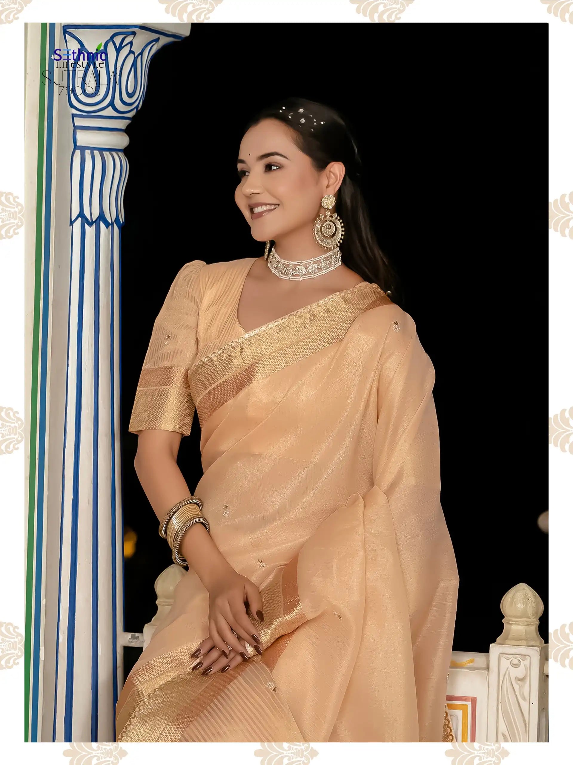 Sethnic Sarees Combine The Delicate Texture Of Tissue With The Natural Strength Of Linen