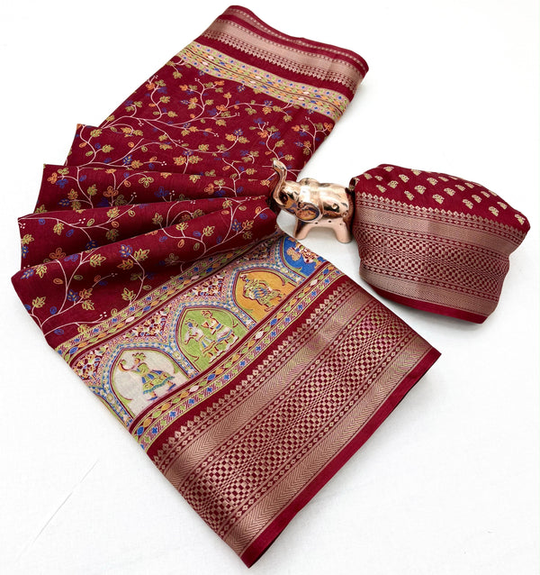Kashmiri print Saree