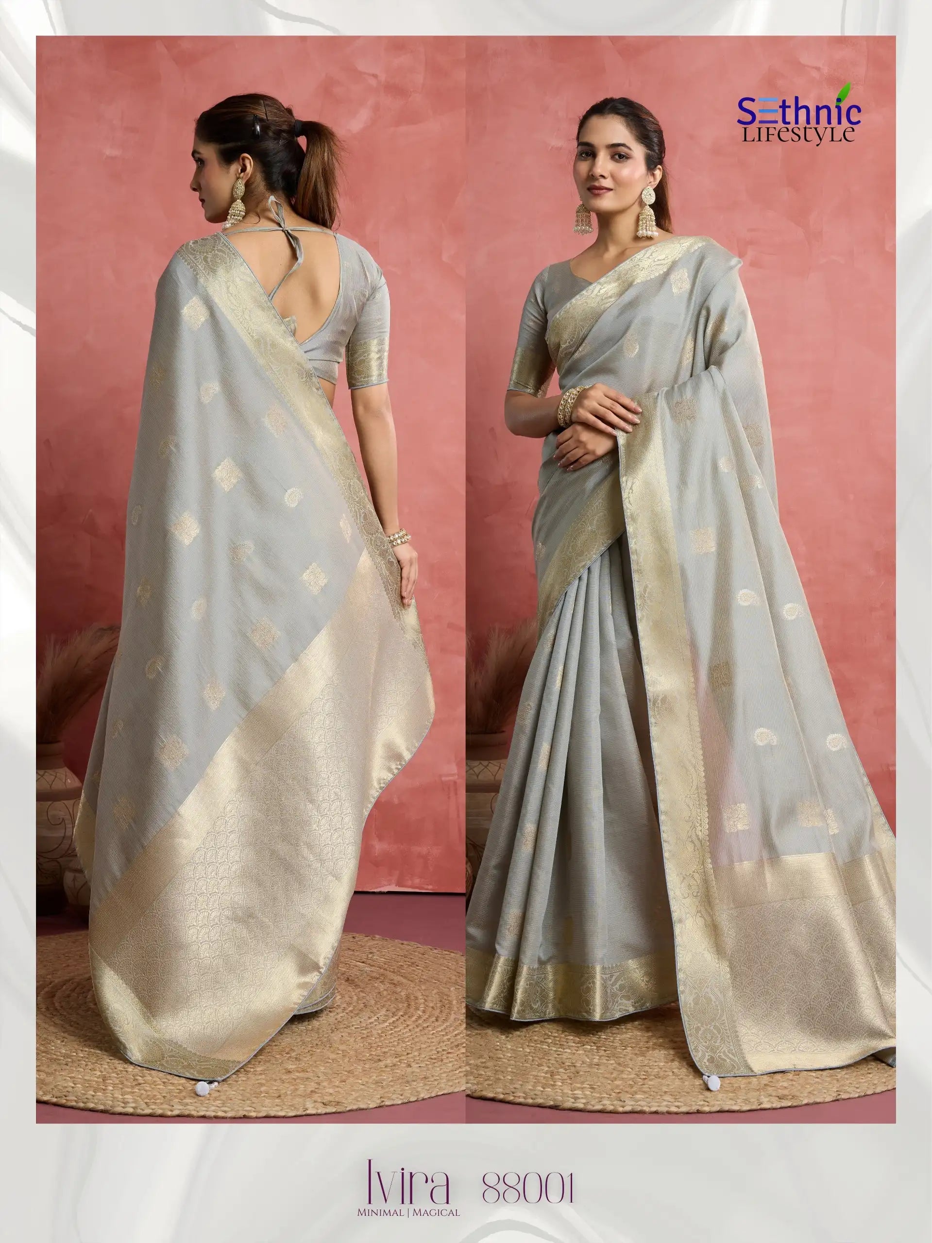 Sethnic Lifestyle Sarees Combine The Softness Of Self-Patterned Silk With The Sophistication Of An Elegant Woven Patta