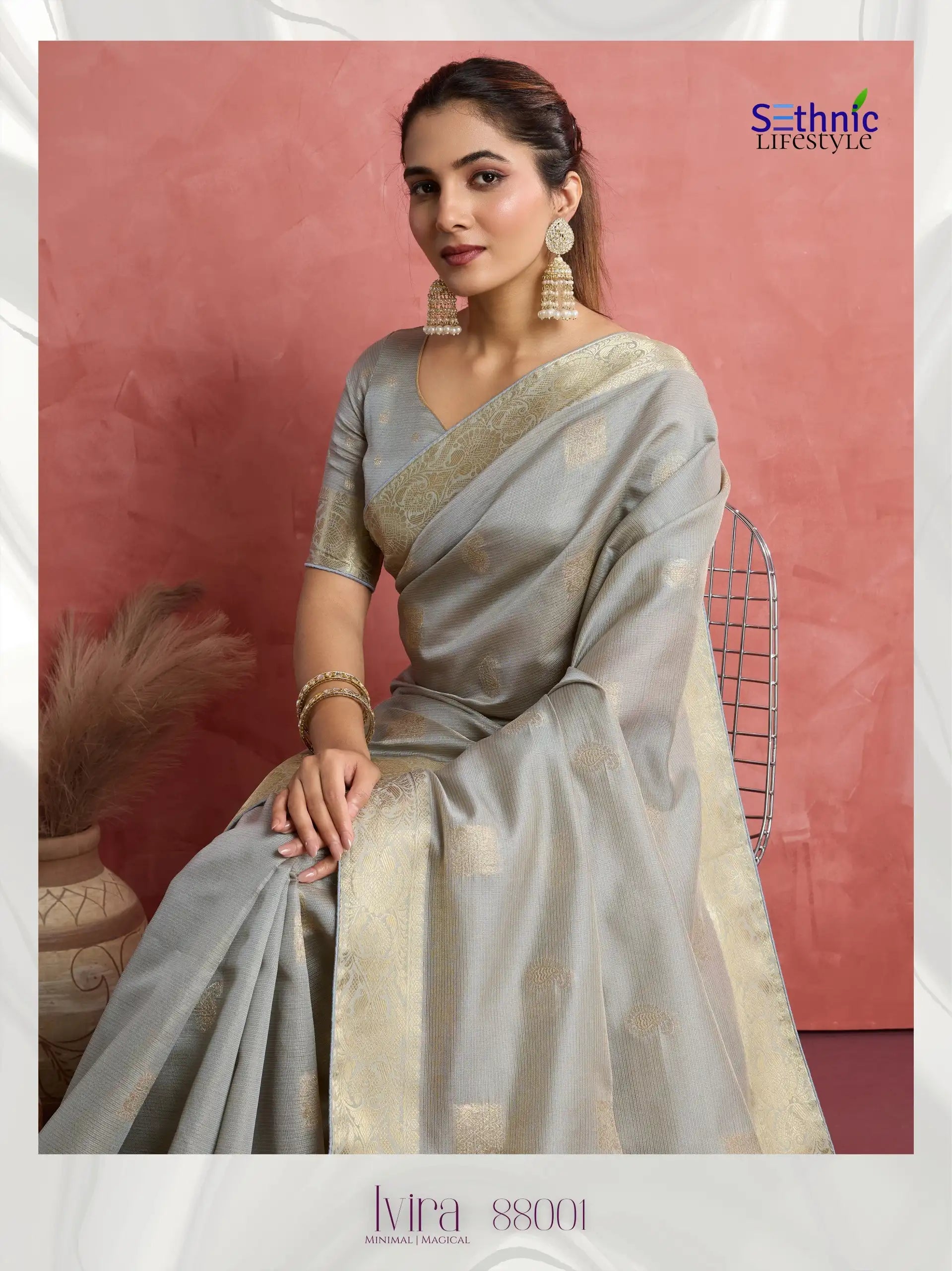 Sethnic Lifestyle Sarees Combine The Softness Of Self-Patterned Silk With The Sophistication Of An Elegant Woven Patta