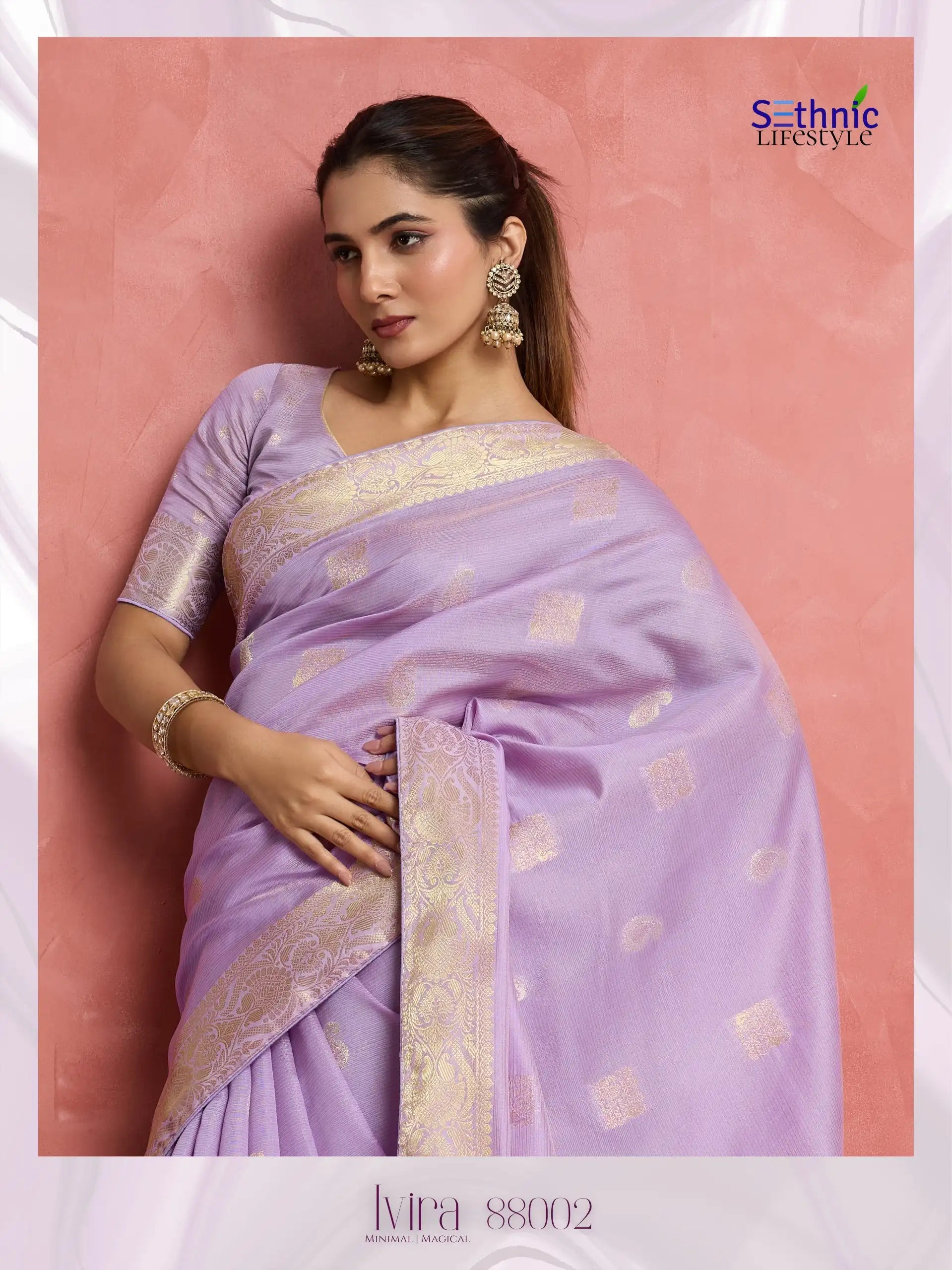 Sethnic Lifestyle Sarees Combine The Softness Of Self-Patterned Silk With The Sophistication Of An Elegant Woven Patta