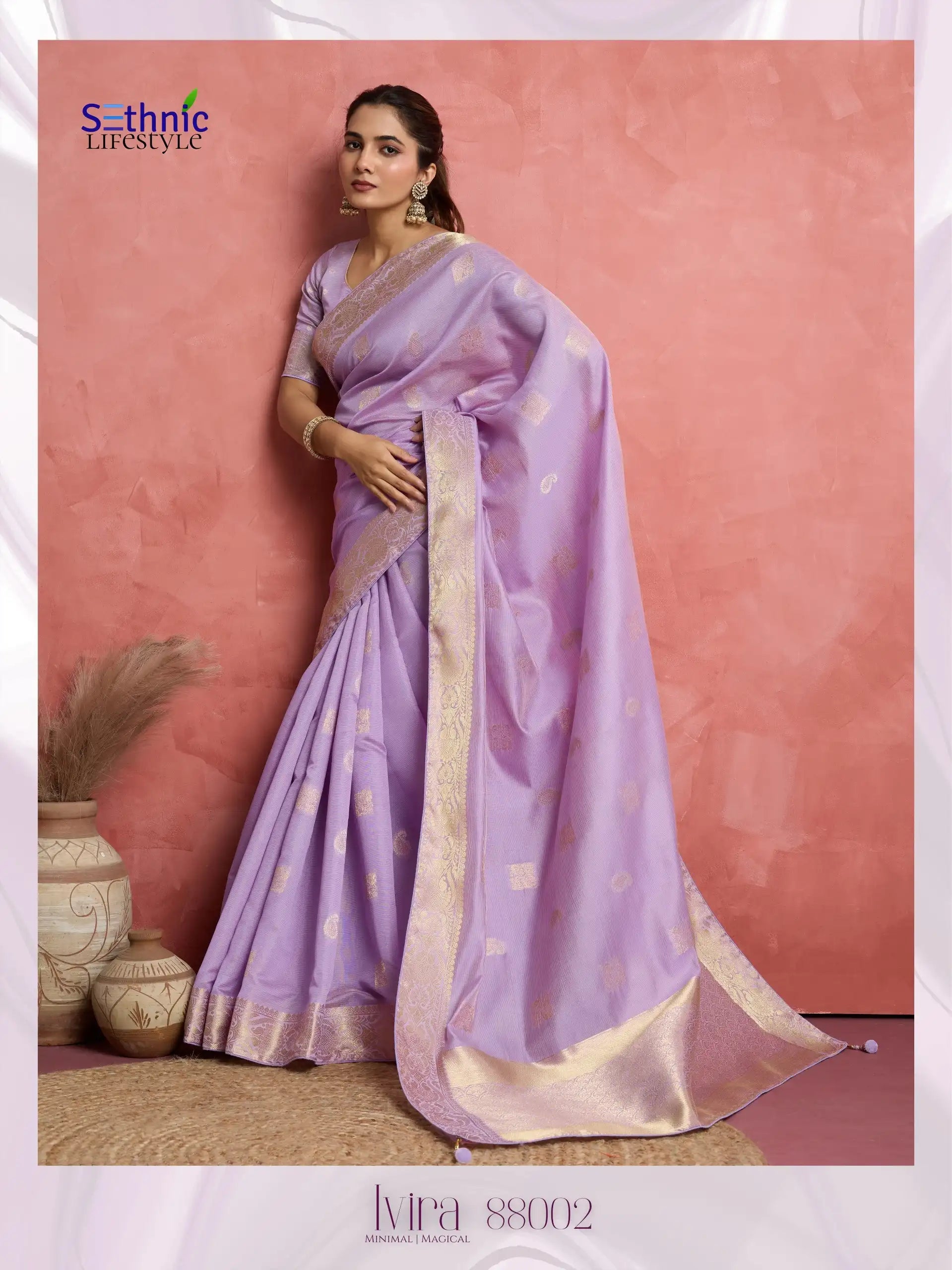 Sethnic Lifestyle Sarees Combine The Softness Of Self-Patterned Silk With The Sophistication Of An Elegant Woven Patta