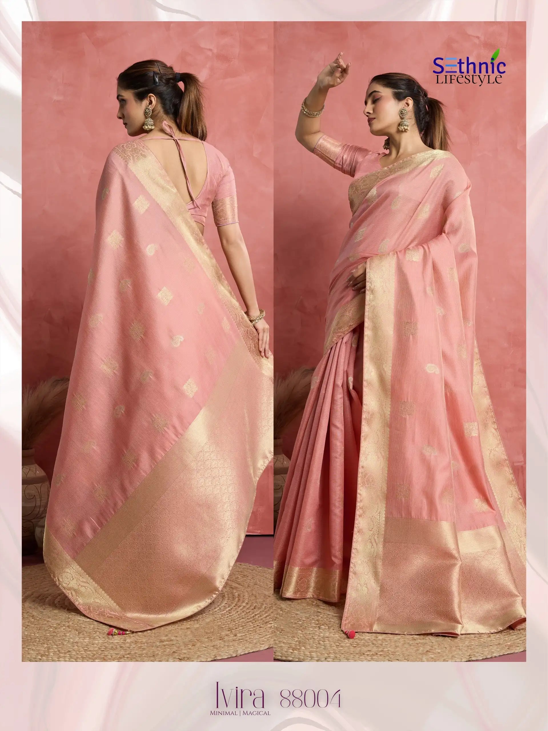 Sethnic Lifestyle Sarees Combine The Softness Of Self-Patterned Silk With The Sophistication Of An Elegant Woven Patta