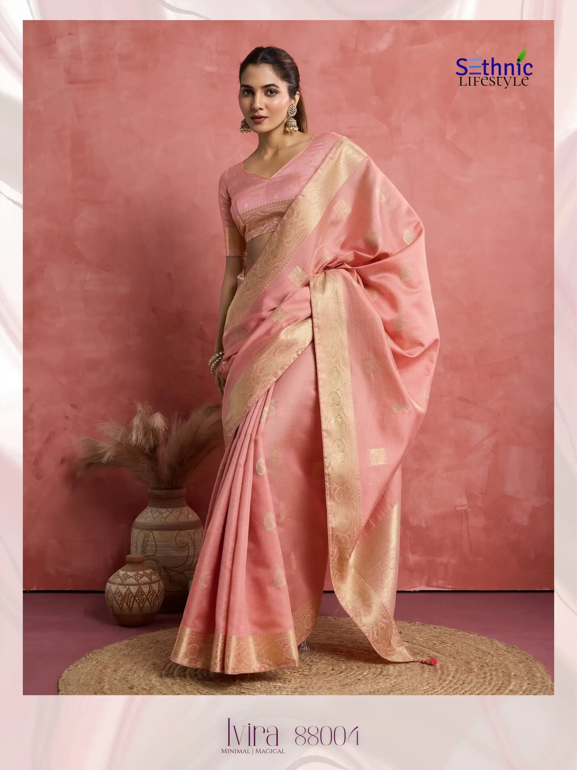 Sethnic Lifestyle Sarees Combine The Softness Of Self-Patterned Silk With The Sophistication Of An Elegant Woven Patta