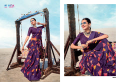Vipul Georgette Patten Sarees With Elegant Design Featuring Intricate Patten Work