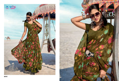 Vipul Georgette Patten Sarees With Elegant Design Featuring Intricate Patten Work
